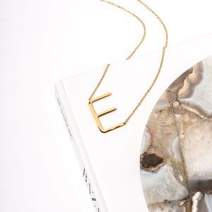 Letter E Pendant necklace in Stainless Steel